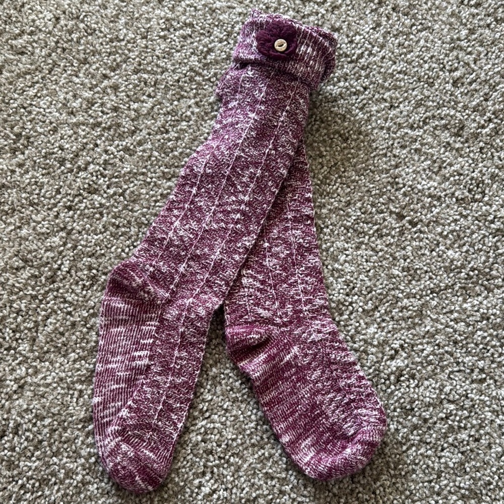 Cozy Purple Knit Socks